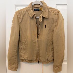Polo by Ralph Lauren Khaki Canvas Bomber/ Wind Breaker jacket with Navy Pony